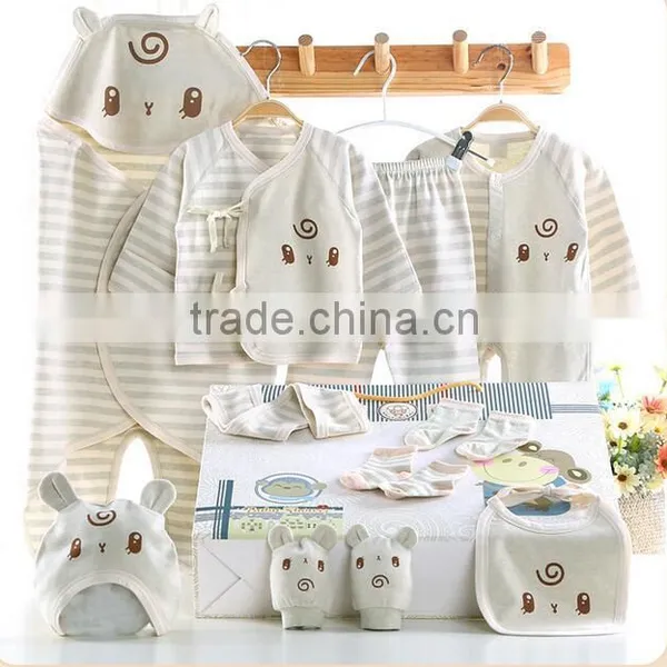 Wholesale 100% Organic Cotton 13 Pieces Sets of Baby Clothing Sets Gift Box for Newborn Girls Boys photo-3