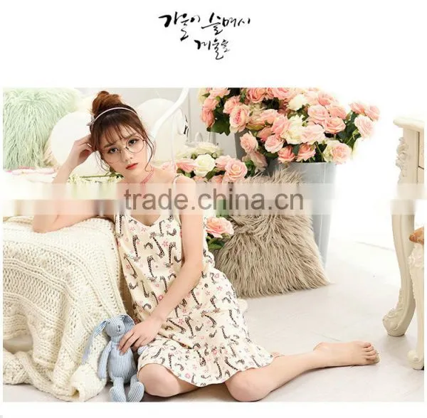 Ms Summer New Cotton Condole Belt Vest Skirt Pajamas in Nightgown Camisole Leisurewear Han Edition Dress Sexy photo-3