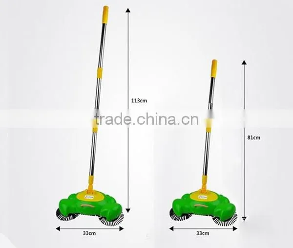 360 Degree Rotation Swirl Dustpan Broom Hand Propelled Floor Sweeper photo-2