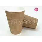 Brown Kraft Ripple Paper Cup Triple Wall , Promotional Paper Coffee Cups