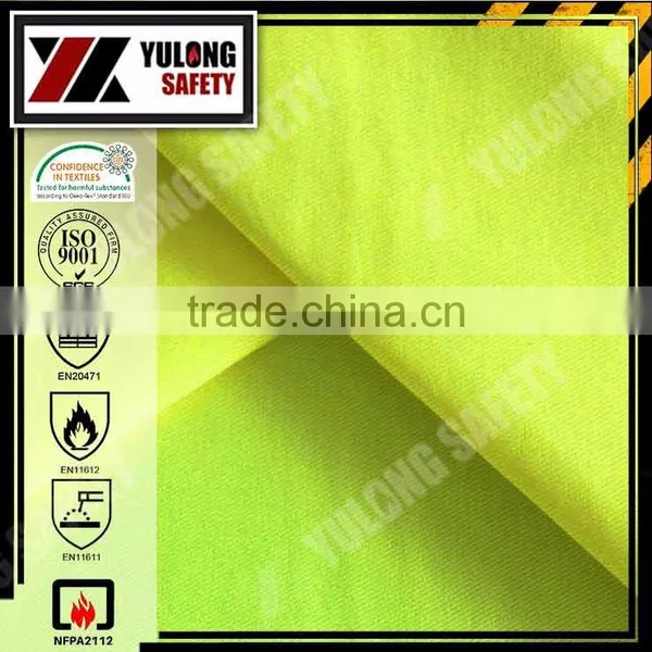 EN11612 EN20471 Fluorescent Yellow Flame Retardant Fabric For Warning Clothing photo-6
