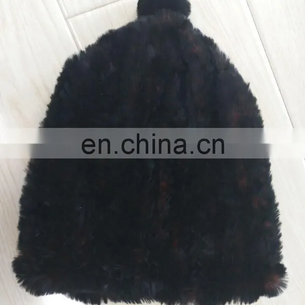 Knitted Mink Beanie Fur Tuque Hat for Women photo-3