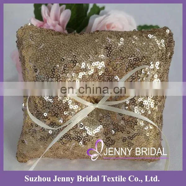 RP02 Cheap Silver Sequin Deorative Wedding Ring Bearer Pillow photo-6