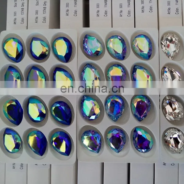 Crystal Glass Jewelry Stones AB Drop Shape For Jewelry Making photo-3