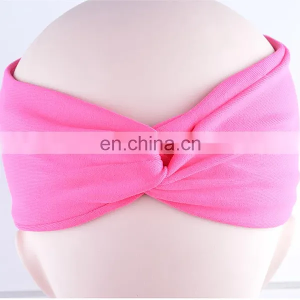 Promotional Moisture Wicking Pink Cosmetics Fabric Yoga Headbands For Girls photo-2