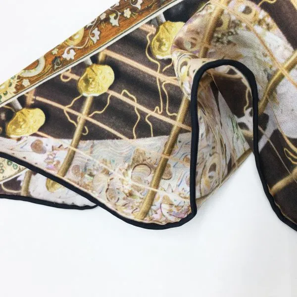 High Grade Low MOQ Custom Printed Silk Scarf With Tassels photo-4
