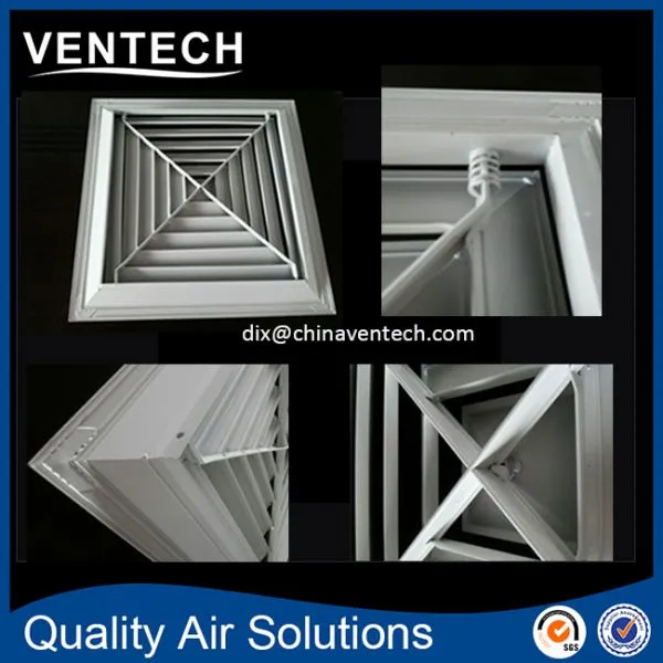 Aluminum Air Terminals Return Air Back X Structure Square Ceiling 4 Way Diffuser photo-3