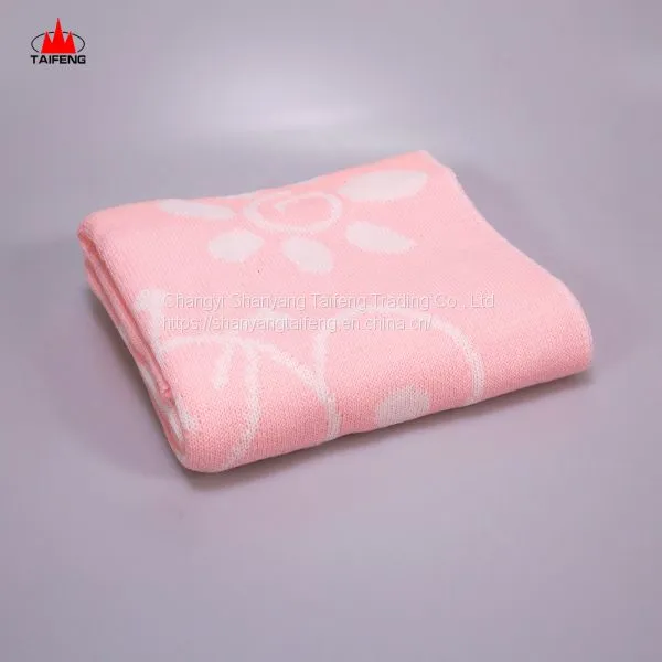 Factory Supply 100%Acrylic Super Soft Feel Baby Knitted Blanket in Stock photo-3
