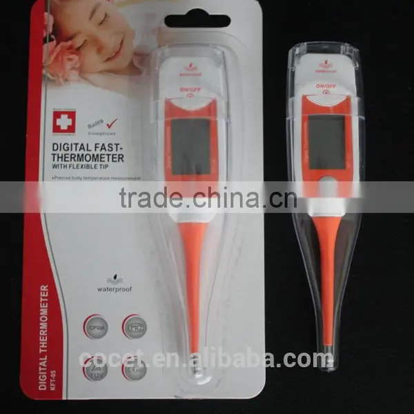 Flexible and Waterproof , Fever Alarm, 2decimal, (big)largeLCD, Led Display Digital Thermometer With Backlight photo-5