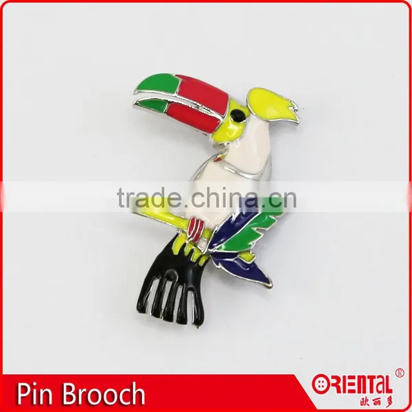 Cute Animal Bird Shape Colorful Enamel Metal Pin on Needle Brooch photo-2