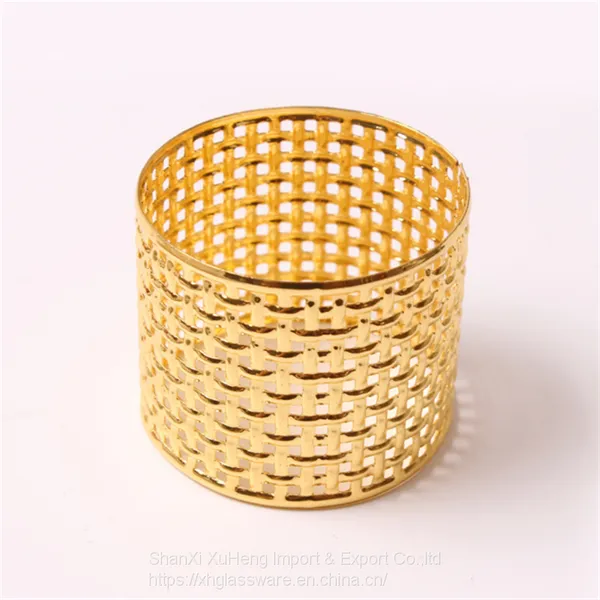 Table Accessories Metal Napkin Ring Hollow Plating Wedding Table Cloth Ring photo-4