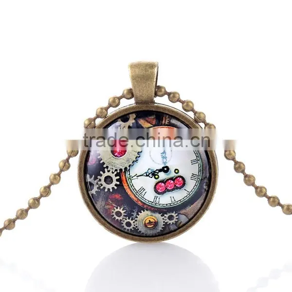 Cool Retro Bronze Steampunk Necklace Pendant Men Vintage Jewelry photo-4