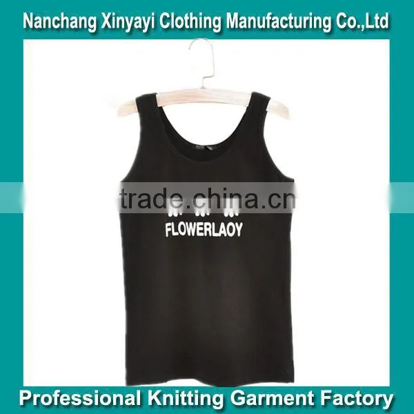 2015 Basic Style of Women Tank Tops With Three Little Flowers Print in the Middle / Soft and Breathable to Your Body photo-2