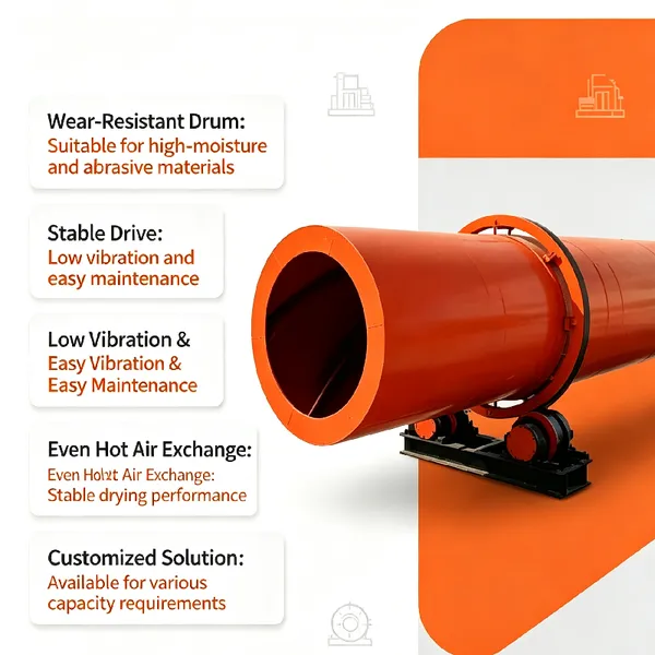 Continuous Rotary Dryer for High Moisture Sewage Sludge photo-3
