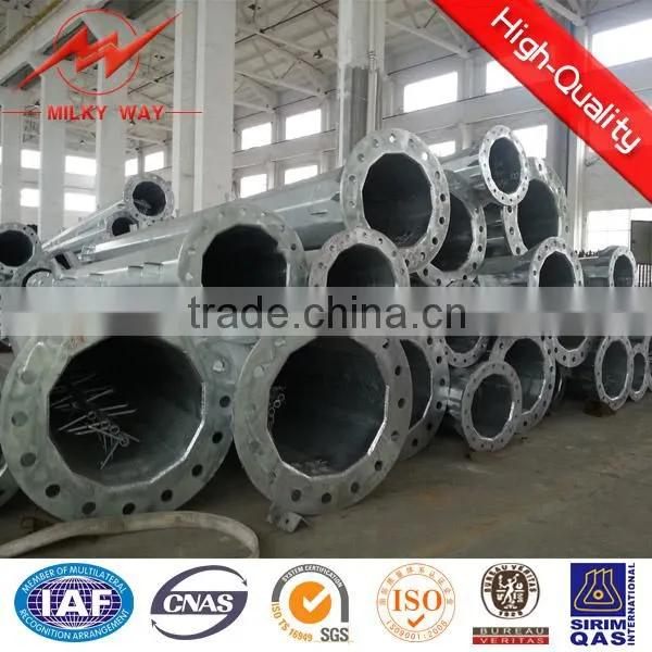 Electrical Power Galvanized Steel Pole for 69kv Transmission Line photo-2