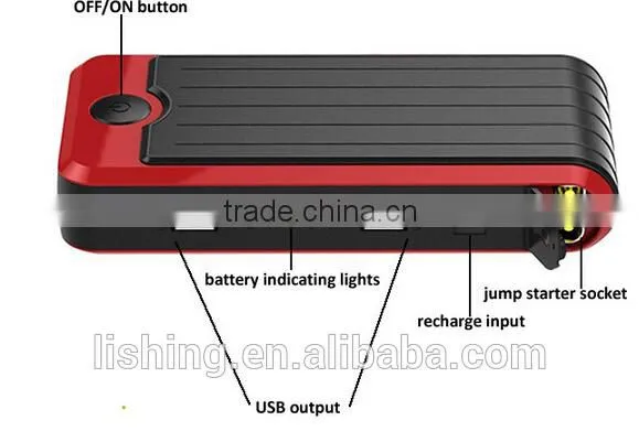Red & Black Car Jump Starter | Auto Power Booster Pack | Mini & Portable Power Bank photo-2