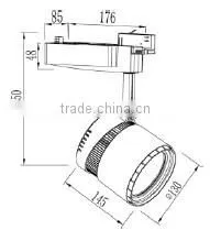 50W LED Spot Light 3years Warranty for 4 Wire Track With COB Chips photo-4