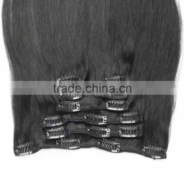 Unprocessed Indian Natural Black Clip in Hair Extensions Supplier's Choice photo-5