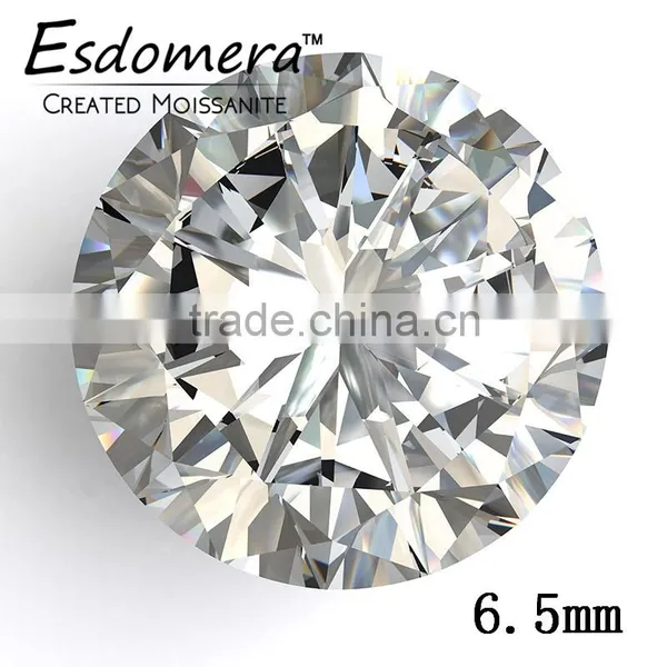 6.5mm Round Esdomera Moissanite Color E-F Lab Grown Diamond Loose Stone Colorless Moissanite Wholesale