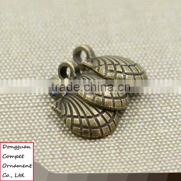Wholesale Metal Jewelry Marine Animal Shell Green Bronze Zinc Alloy Scallops Pendant photo-3