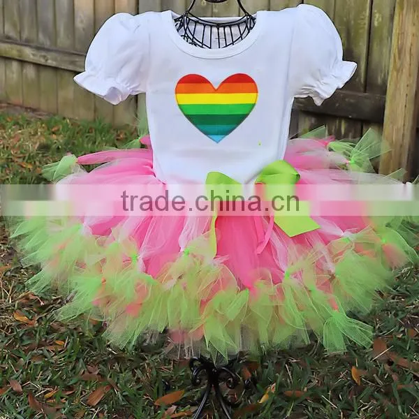 Rainbow Kids Outfit Fancy Costume Children Pettiskirt Sets Whosale Toddle Tutu Suits Easter Clothing Tutus photo-4