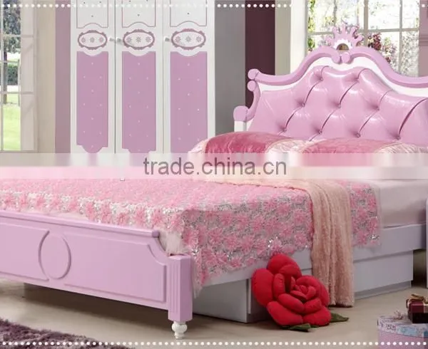 Popular Kids Furniture Pink Bedroom Set, Children's Furniture for Girls AET 15-2 photo-2