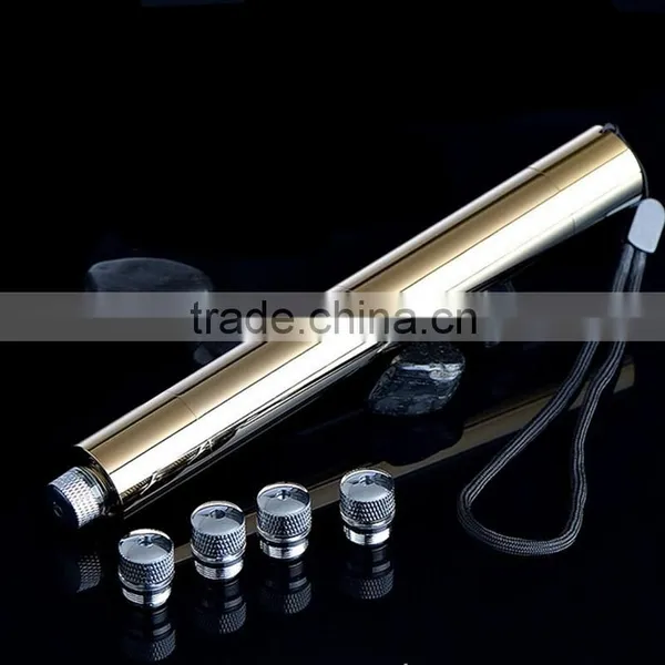 2016 New Design 1.6W Blue Laser Pointer With Golden Housing Cigarette Light up Laser Pointer