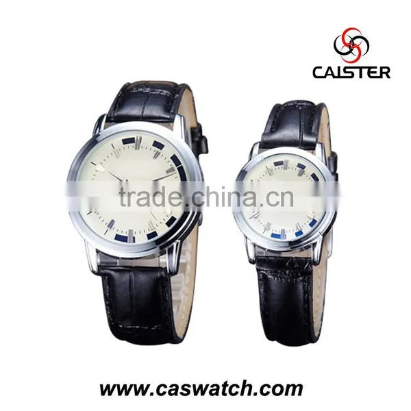 Nice Watches for Men and Women Cheap Leather Pair Quartz Wrist Watches for Promotion Custom Logo Leather Band Couple Watches photo-2