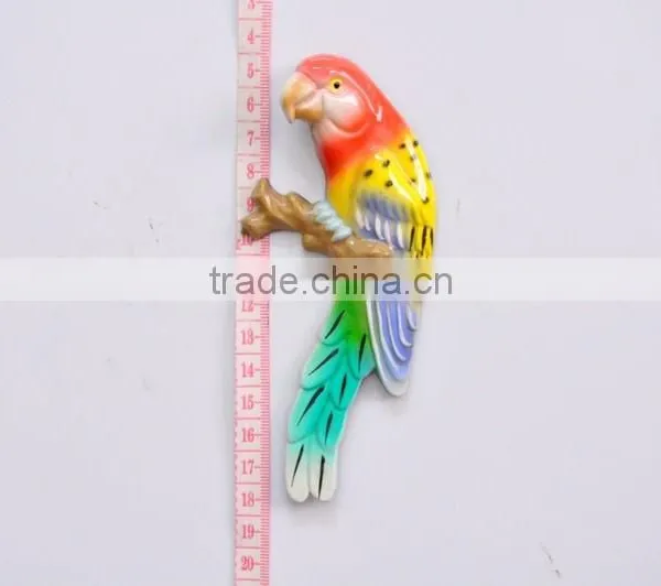 5 Inch Plastic Pearl Powder Flat Parrot Birds Fridge Magnet, Handicraft Wall Hanging photo-6