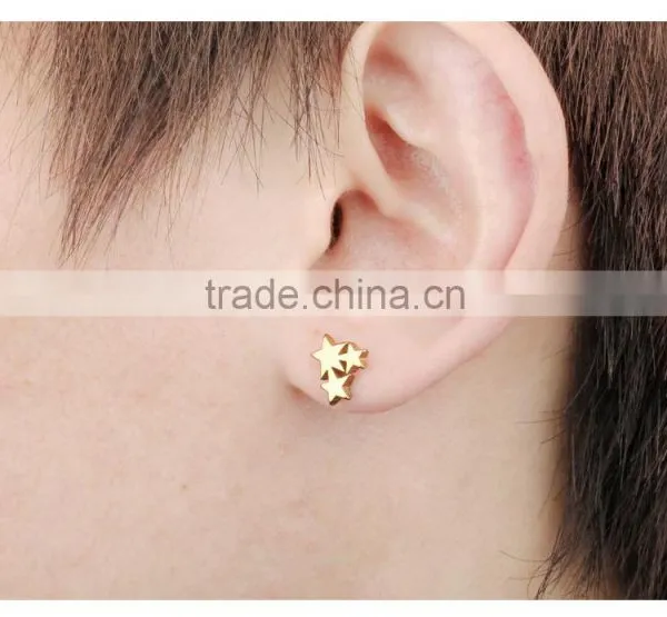 2016 Latest Simple Design Ginger Snap Jewelry Button Star Saudi Gold Jewelry Earring photo-5