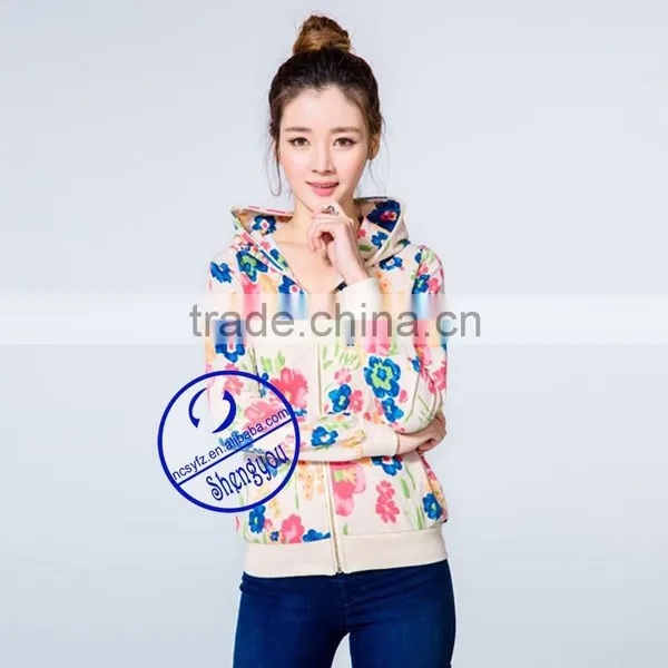 Custom Women Full Printed Zipper-up Hoodies Sweatshirts photo-2