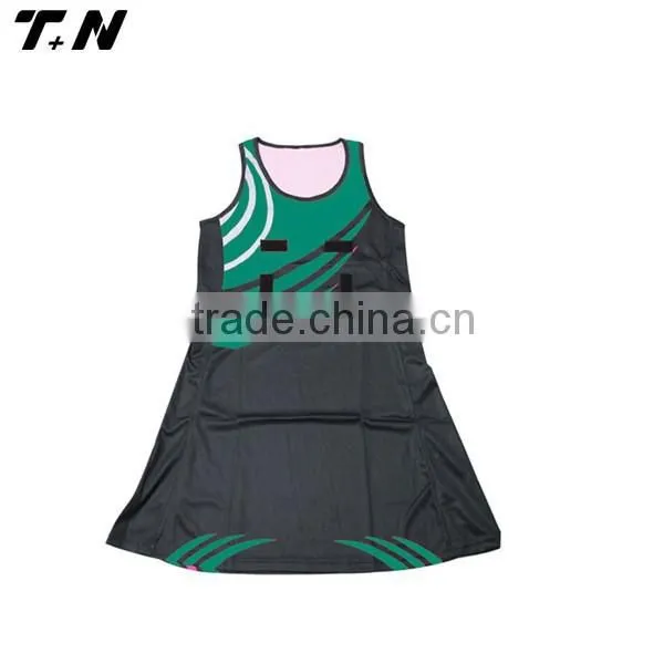 Red Color Fashion Customized Netball Dress With Pockets photo-5
