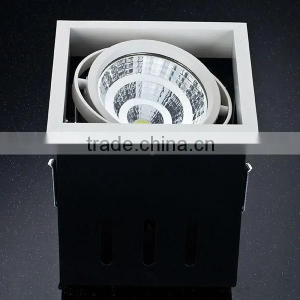 Super Bright Indoor Rectangular Black White Cob 1x30w Downlights From China Factory