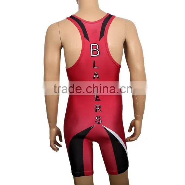 Cheap Mens Custom Made Sublimation Wrestling Singlets for Sale photo-2