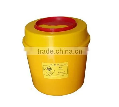 4 Liter Round Plastic Medical Disposable Sharps Container, Sharps Box, Medical Disposal Bins for Sale