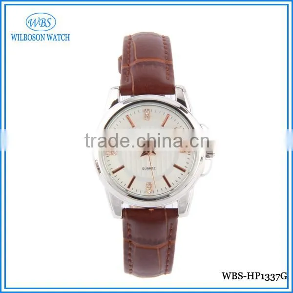 Fashion Leather Lady Casual Silver Watch