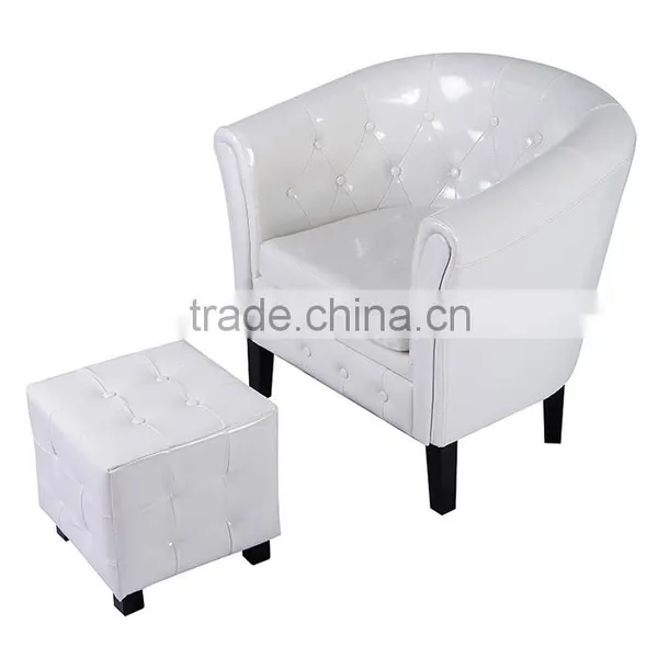 Widely Use Hot Selling Promotion White Leather Tub Chairs