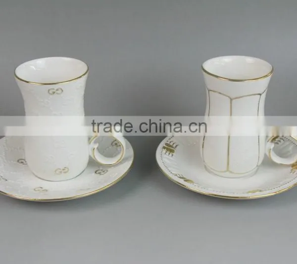 China Wholesale Ceramic Turkish Coffee Cup, Small Coffee Cup and Saucer Set, Antique Coffee Cups and Saucers photo-2