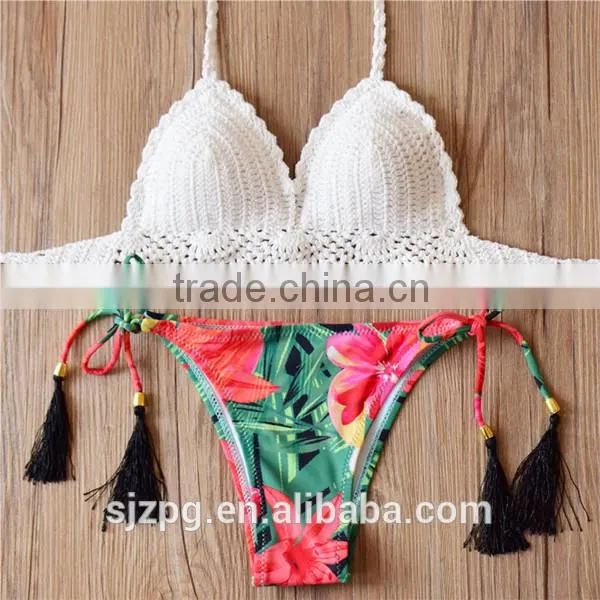 Hand Knitted Lady Bikini 2016 Hot Selling Handmade Knit Swimsuit Quality Choice photo-2