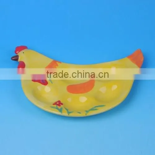 Ceramic Chicken Egg Holder Plate photo-2