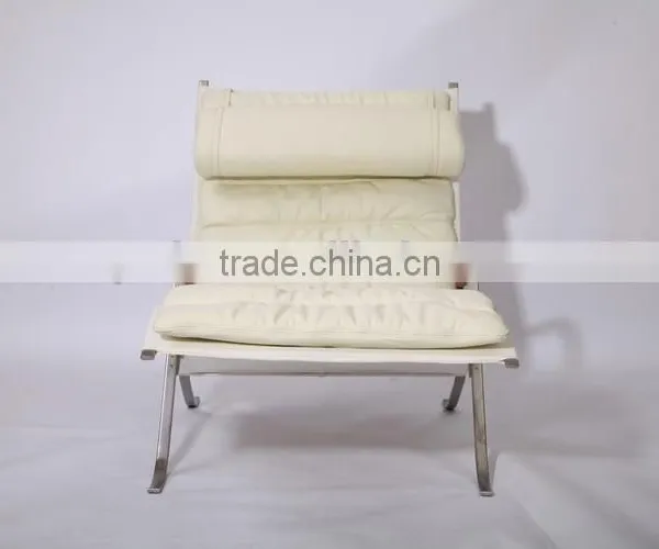 Wholesale Floor Lounge Chair FK87 Lounge Chair Grasshopper White Leather photo-4