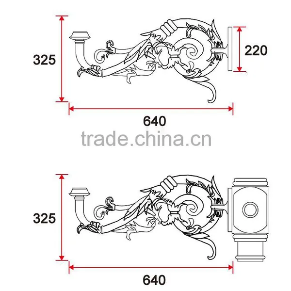 D114 Outdoor Street Light Wall Lamp Antique Light Arm photo-2