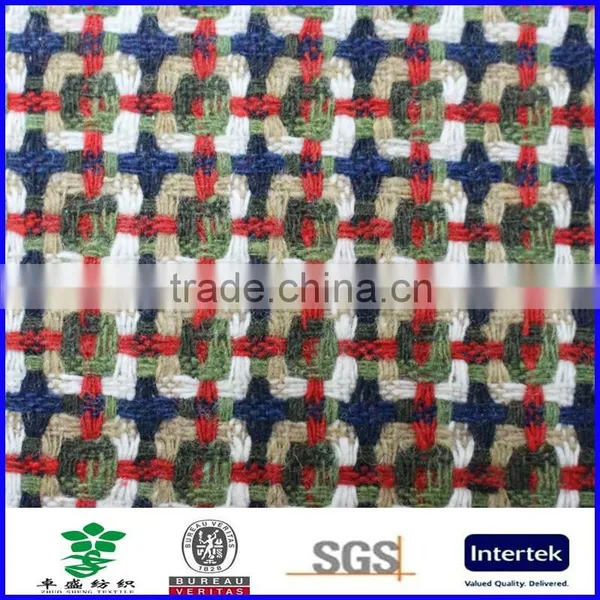 Fall Winter Yarn Dyed Knit Plaid Blend Acryilic Polyester Wool Fabric Wholesale