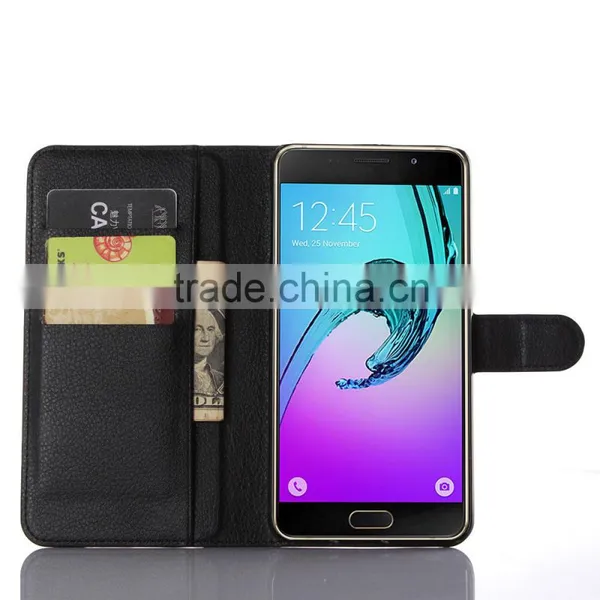 Factory Price Lichee Leather Pouch Wallet Case Folio Stand Cover for Samsung GALAXY A9 photo-2