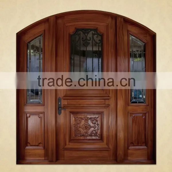 Luxury Solid Wood Timber Doors With Half Glass