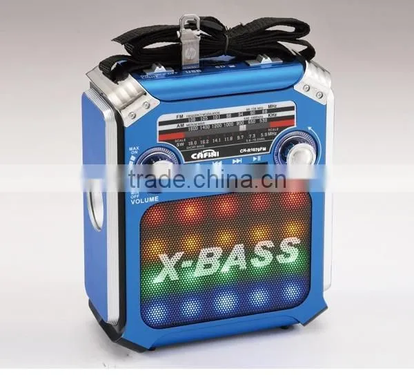 DISCO Light Portable FM Radio, AM SW Wireless Radio, Solar Charger Radio With Flashlight photo-2