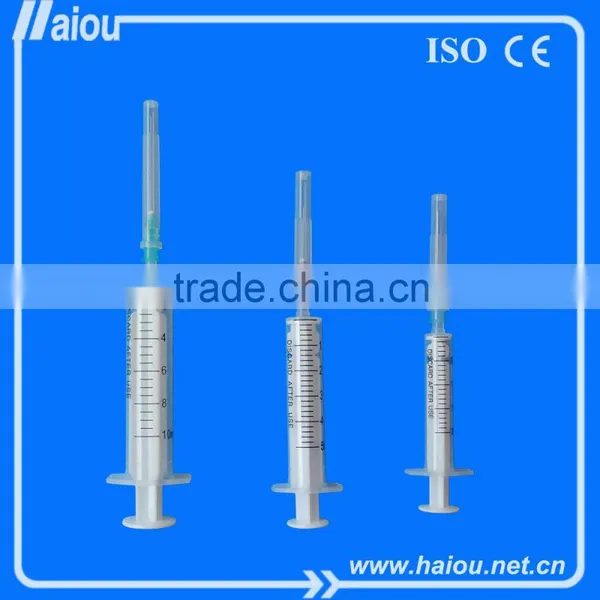 Two Part Disposable Syringe With Needle