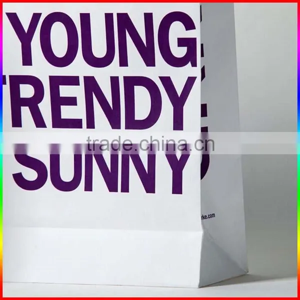 Branded Clothes White Kraft Paper Packing Bag With Purple Printing photo-2