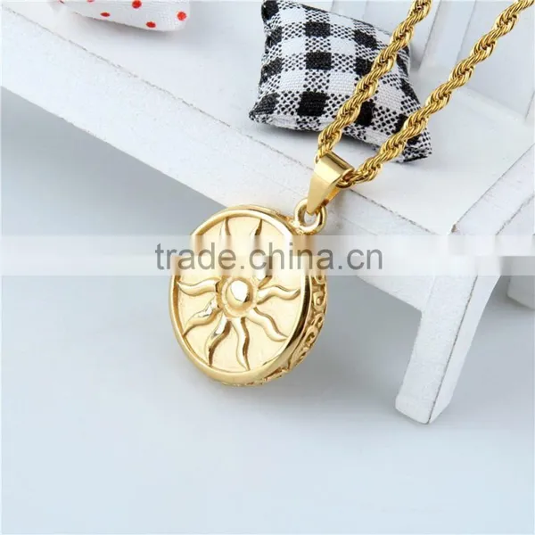 Newest Gold Plated Stainless Steel Sun Shape Pendant