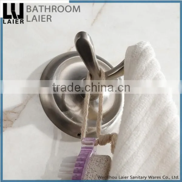 Fancy Decorative Zinc Alloy Brushed Nickel Bathroom Accessories Wall Mounted Robe Hook photo-2
